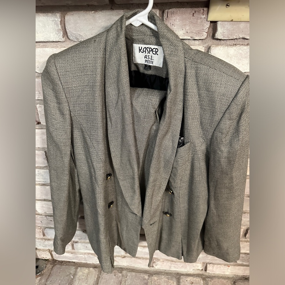 Kasper ASL Petite Business Suit Skirt Size 4P Gray